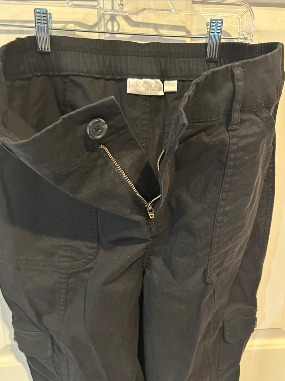 Belle by Kim Gravel Black Women's Cargo Pants - Picture 3 of 5